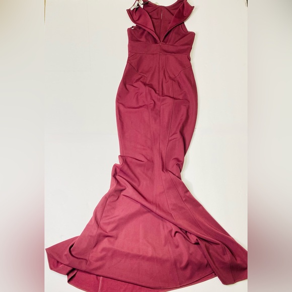 Zac Posen Red Wine Mermaid Tulip Gown Dress Size 2 NWT - Picture 6 of 6